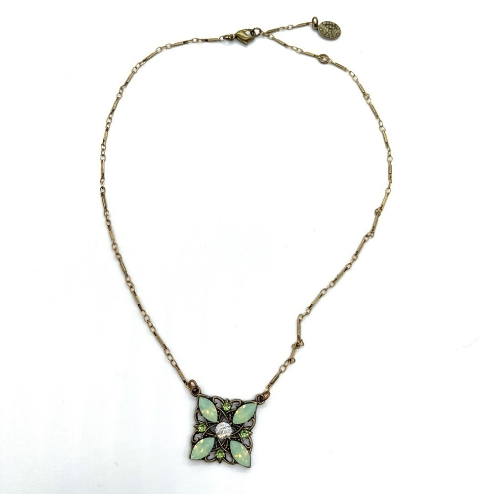 Anne Koplik Designs Crystal Pendant on Gold Tone Chain